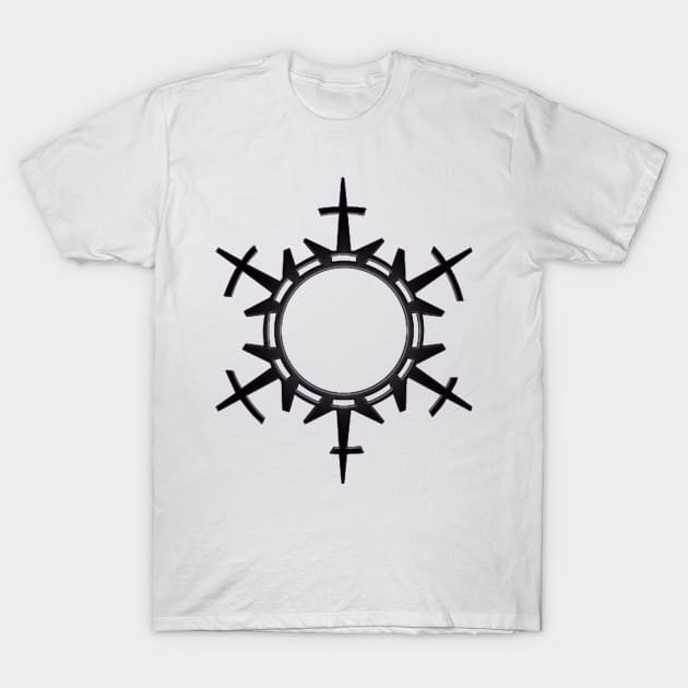 002. Black Snowdrop Circle T-Shirt by HIghlandkings